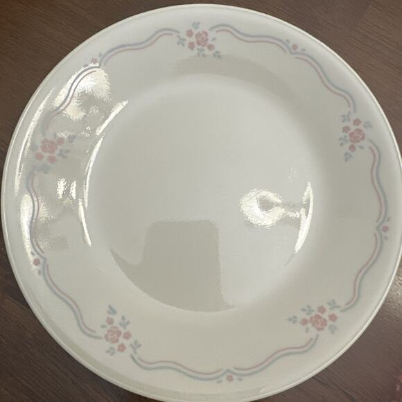 Set 3 Corelle ENGLISH BREAKFAST Bread Cake Snack Dessert Plates 6 3/4" Pink Blue - Picture 5 of 8